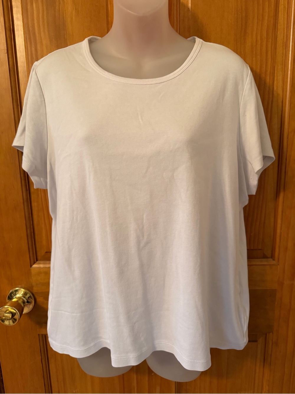 Lands' End Women's White Short-Sleeve Crew Tee